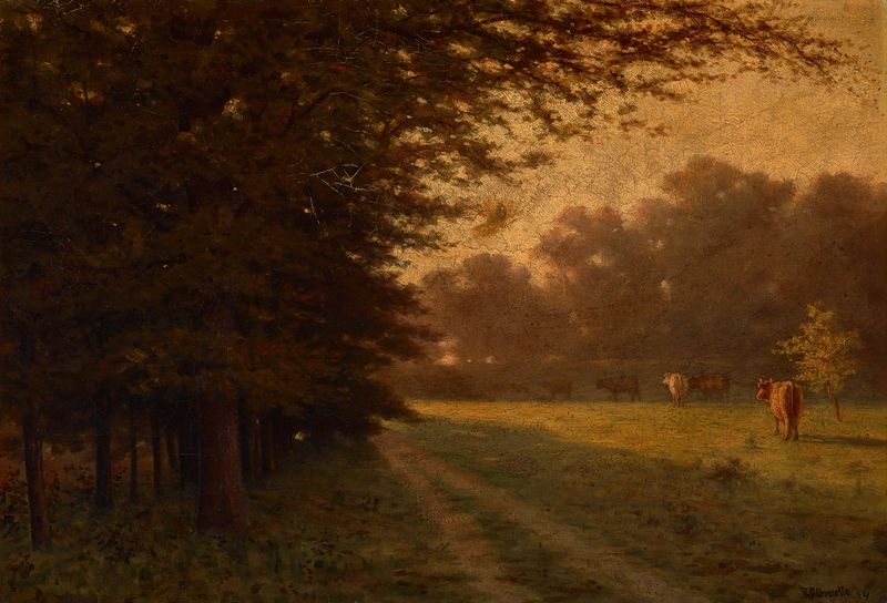 Indiana Landscape by Richard Buckner Gruelle, impressionism, depicting fields and clouds