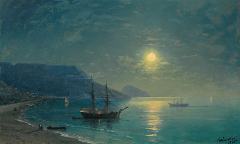 Landscape at twilight by Ilya Nikolaevich Zankovsky, oil painting