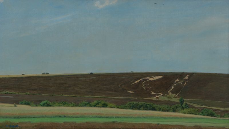 Landscape depicting decay and silence, oil painting by Albert Hermann Daur