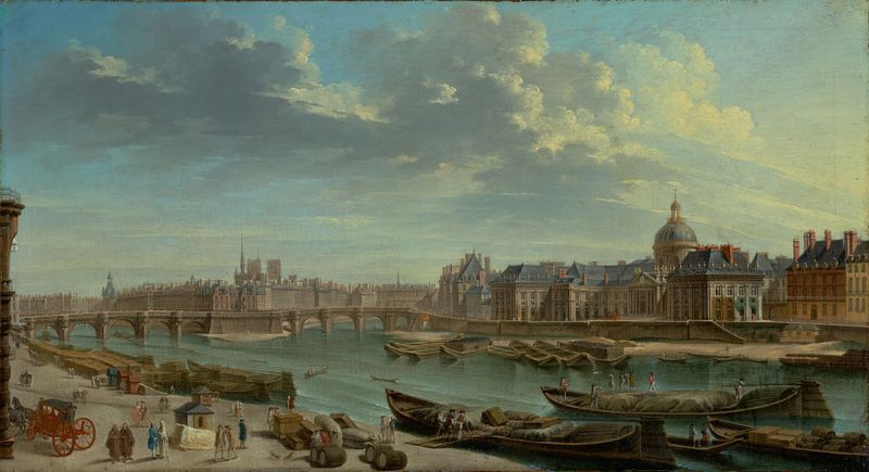 A View of Paris with the Ile de la Cité, óleo sobre lienzo de Nicolas Jean-Baptiste Raguenet