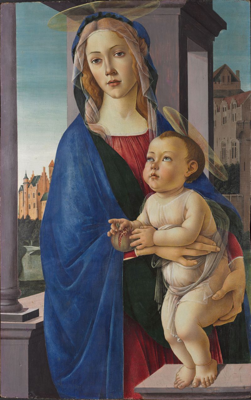 La Virgen y el Niño, temple sobre panel de Sandro Botticelli