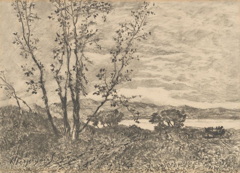 Paisaje de Le Cap Martin de Henri-Joseph Harpignies, pintura al óleo