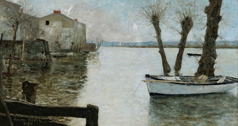 Paisagem inundada com águas giratórias, óleo sobre tela de Maxime Maufra