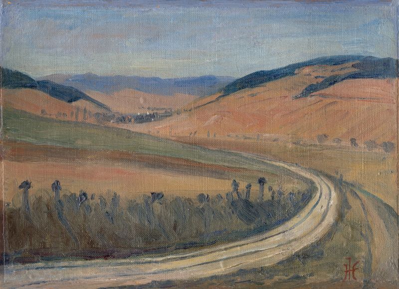 Landscape with valleys and mountains by Jozef Hanula