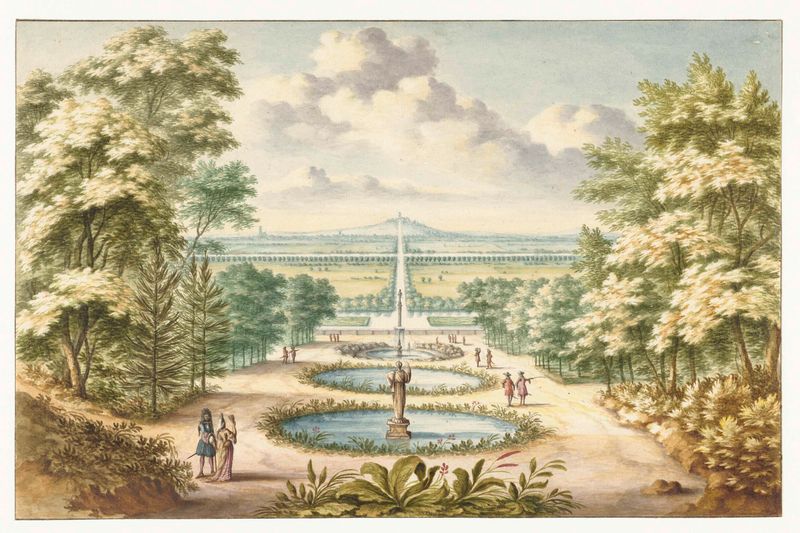 Amfitheater te Kleef by Jan van Call, oil on canvas, features a grand amphitheater and ruins.