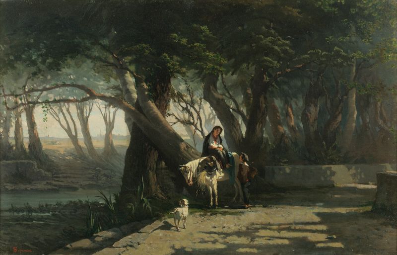 Landscape with delicate foliage and soft light, oil painting by Telemaco Signorini