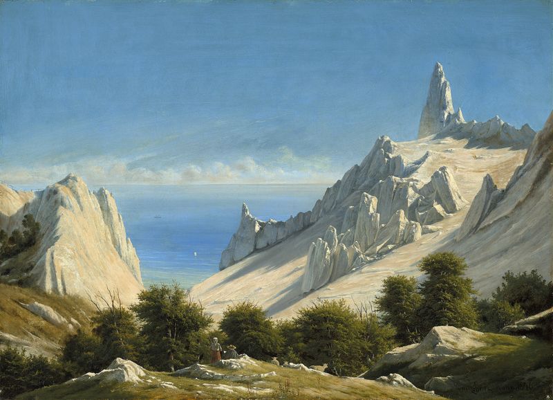 View of Sommerspiret, the Cliffs of Møn, oil on canvas by Georg Emil Libert
