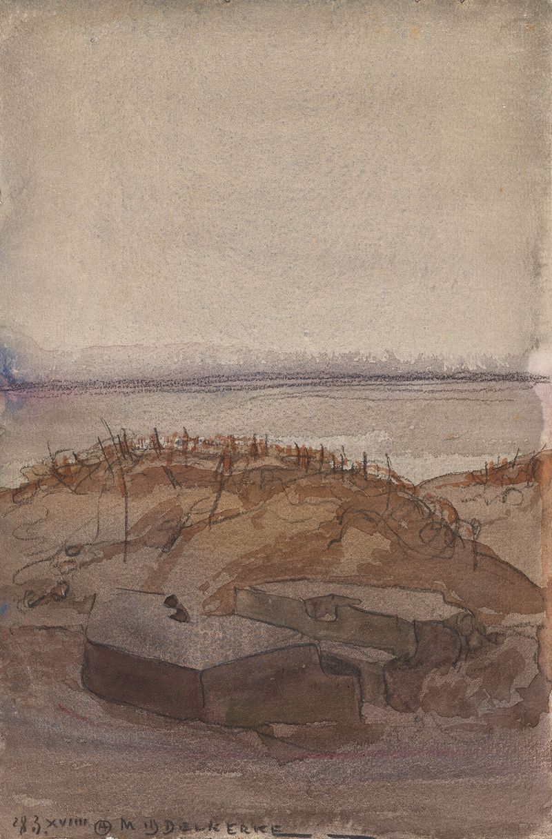 Figurative oil painting by Alfred Ost, Ypres Remember, depicting a solemn figure in muted tones.