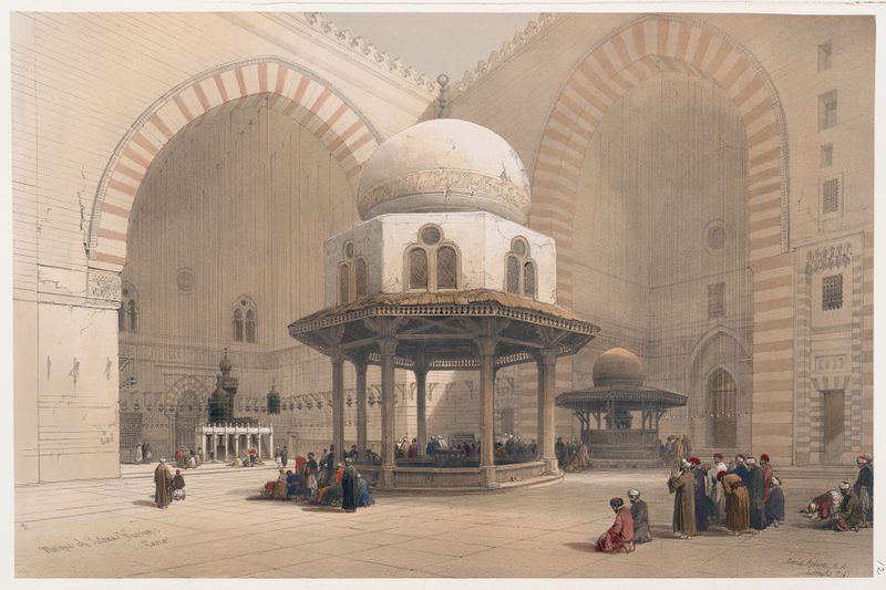 Arquitetura da Mesquita de Sultan Hassan, Cairo por David Roberts, meio desconhecido