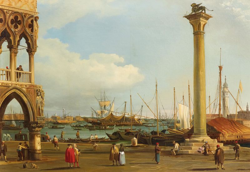 View of the Bacino di San Marco, oil on canvas by unknown artist