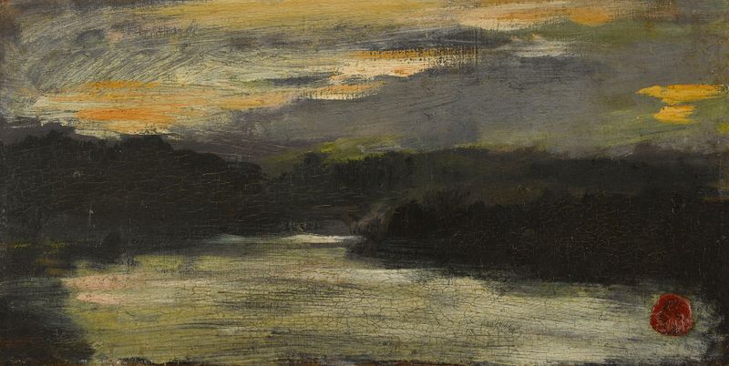 Effet de ciel sur une rivière de Jean-Baptiste Carpeaux, impressionismo, paisagem