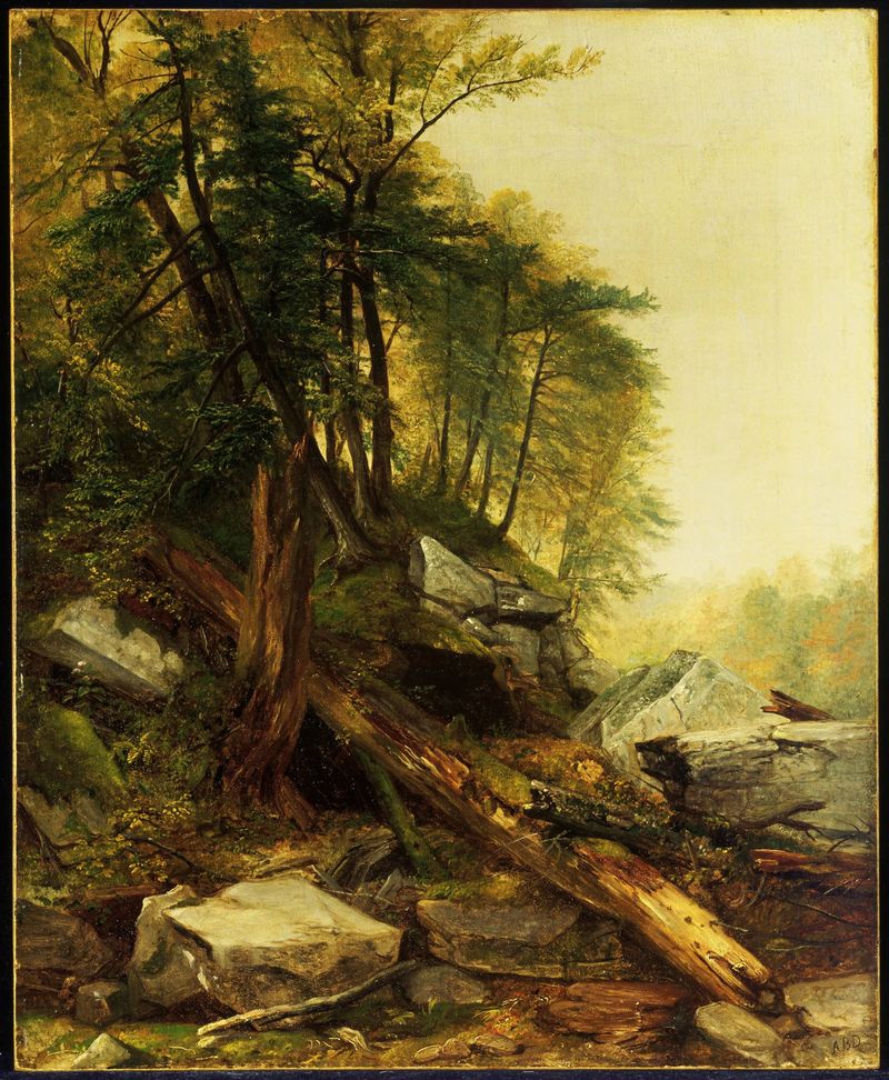 Kaaterskill Landscape by Asher Brown Durand, oil painting depicting mountains and light.