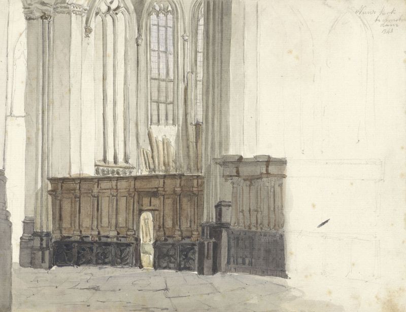 Drapenierskapel in de Nieuwe Kerk te Amsterdam, oil on canvas by Johan Adolph Rust