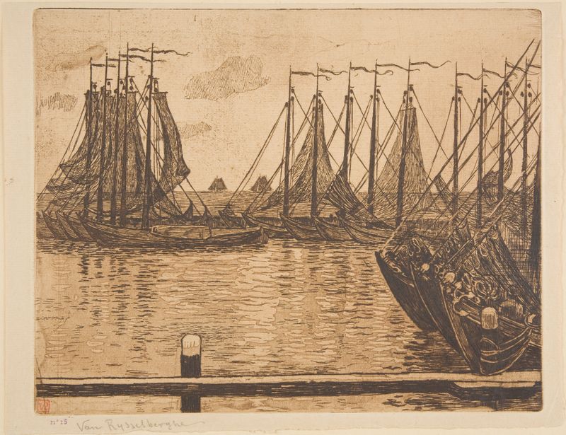 Flotille de pêche – Volendam, oil on canvas by Theo van Rysselberghe