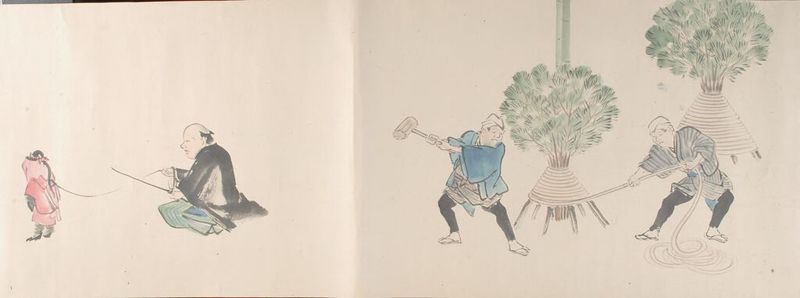 Floral motifs on paper by Suzuki Kiitsu from the Edo period
