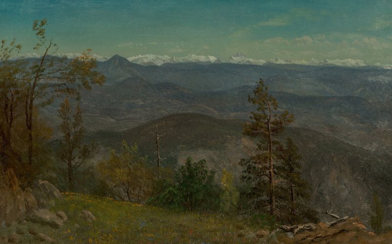 Yosemite Valley landscape by Albert Bierstadt, oil painting