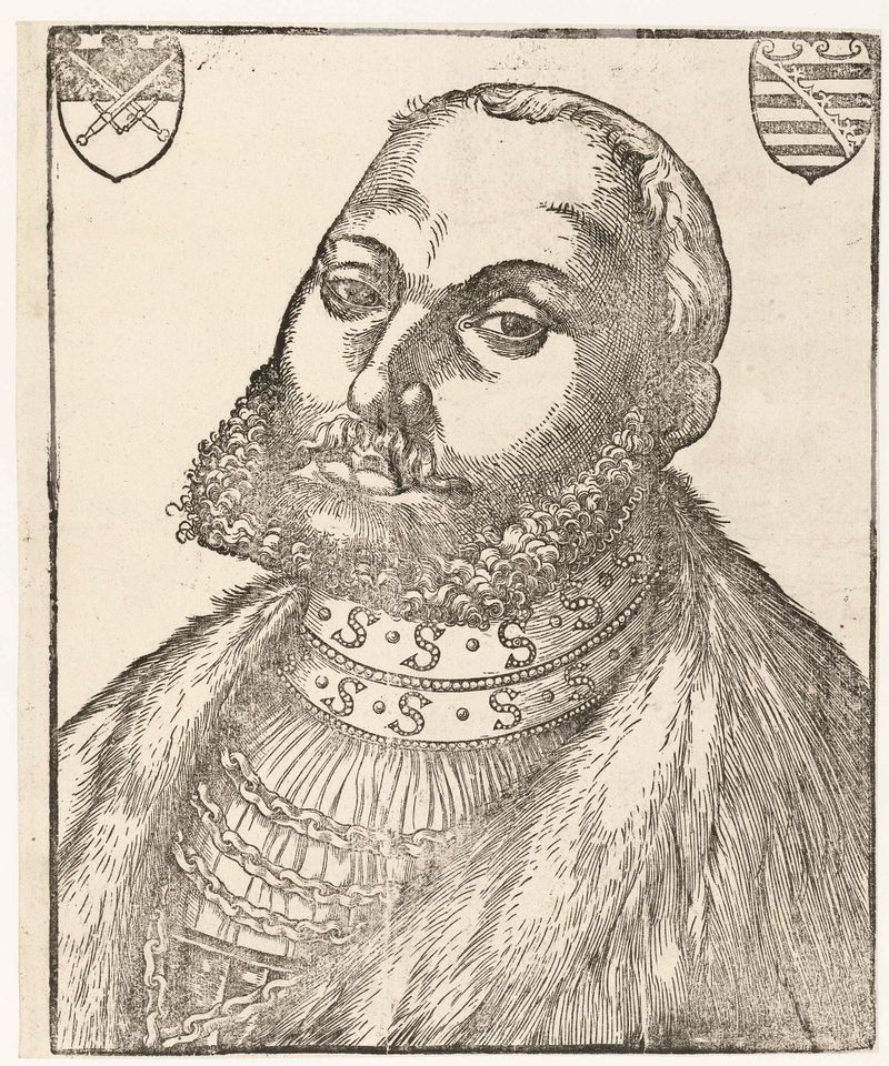 Retrato de Johan Frederik I, duque da Saxônia, por Lucas Cranach, meio papel