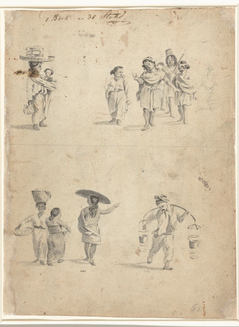 Escena de género que representa a mujeres en actividades diarias, pintura al óleo de Wouter Schouten
