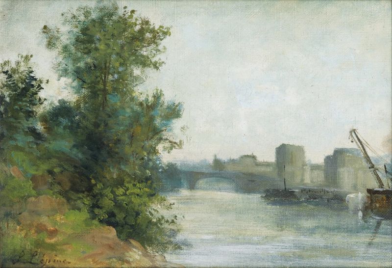 La Seine au pont de Neuilly, pintura a óleo de Stanislas Lépine