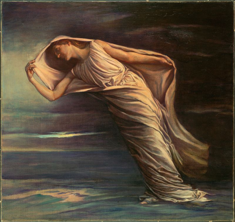 Landscape at dawn with soft colors, oil on canvas by John La Farge