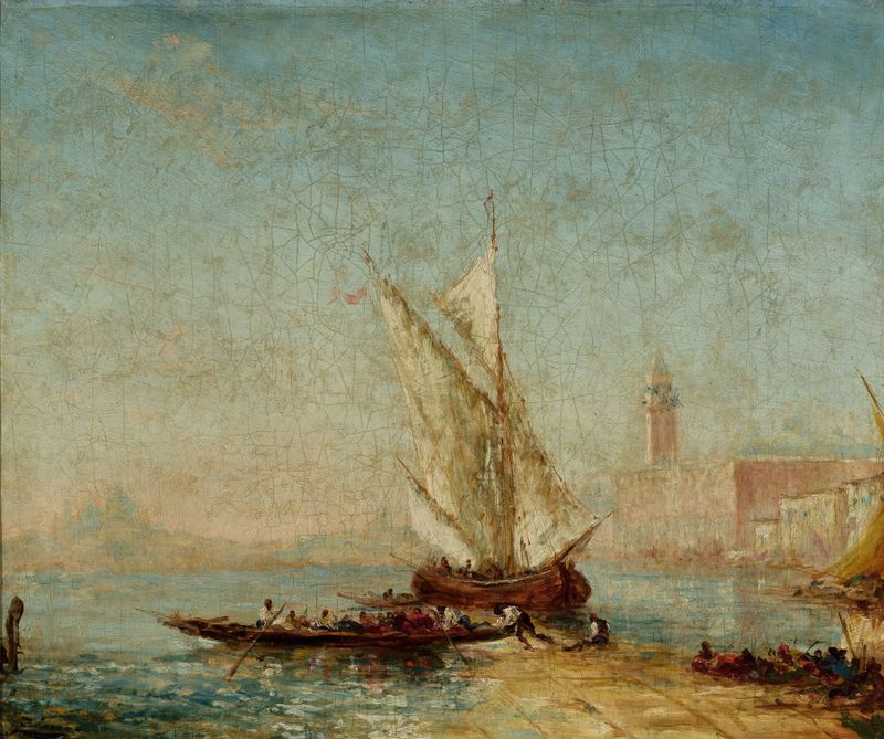 Vista de Veneza com o Palácio dos Doges, óleo sobre tela de Félix Ziem