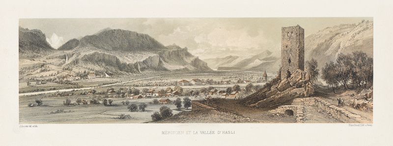 Landscape of Méringen et la vallée d’Hasli by Jean Jacottet, oil painting