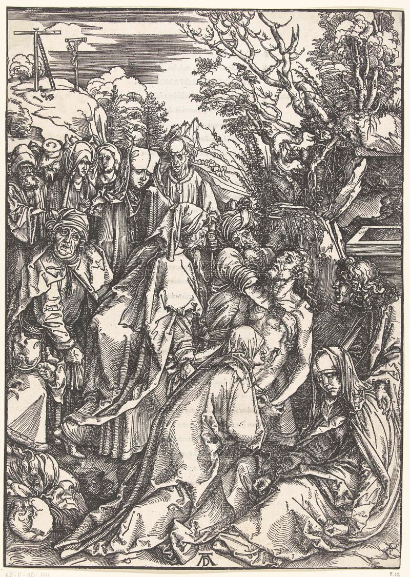 Engraving by Albrecht Dürer depicting a reclining figure with detailed skin and tension.