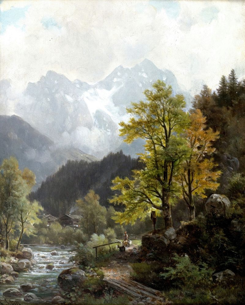 Landscape featuring a meadow with dappled light by Ludwig Sckell