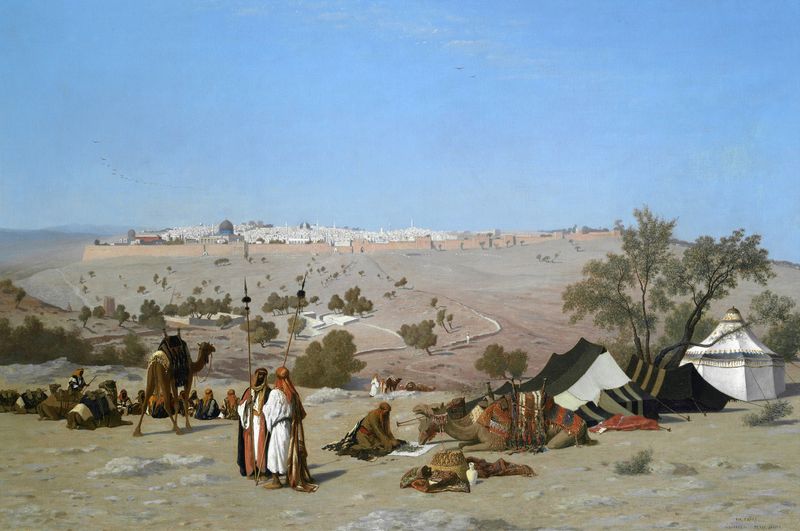 Jerusalem from the Mount of Olives, oil on canvas by Charles Théodore Frère