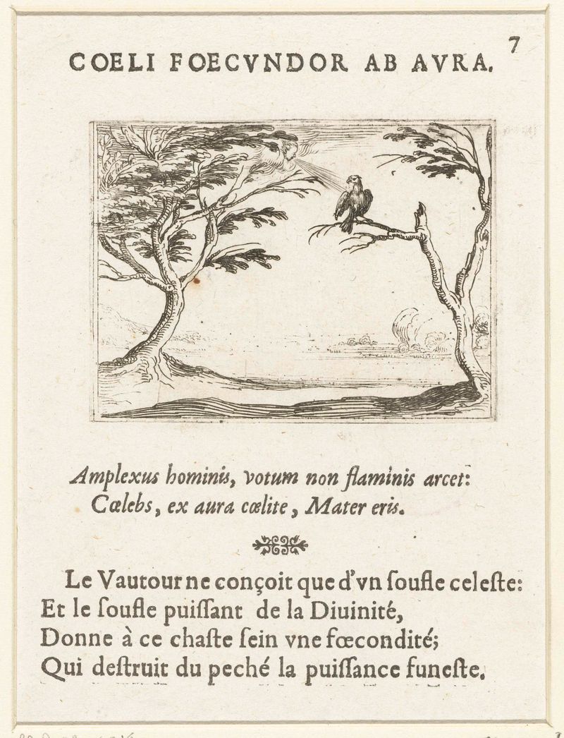 Gier in de wind gravura de Jacques Callot mostrando uma figura em um vento forte