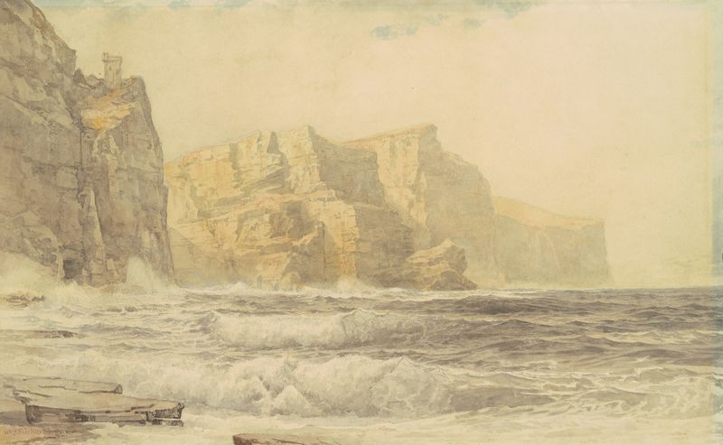 Baldart Castle, Kilkee, County Clare, Irlanda, óleo sobre tela de William Trost Richards