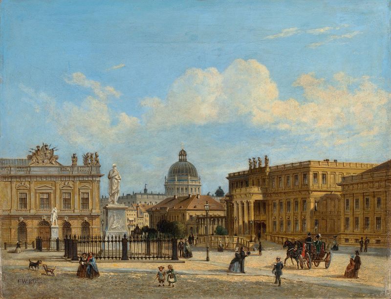 Das Kronprinzenpalais em Berlim, óleo sobre tela de Friedrich Wilhelm Klose