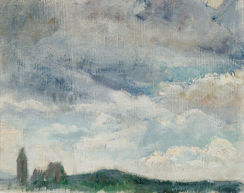Landschaft Mit Blick Auf Perchtoldsdorf by Josef Engelhart, oil painting depicting serene hills and nature