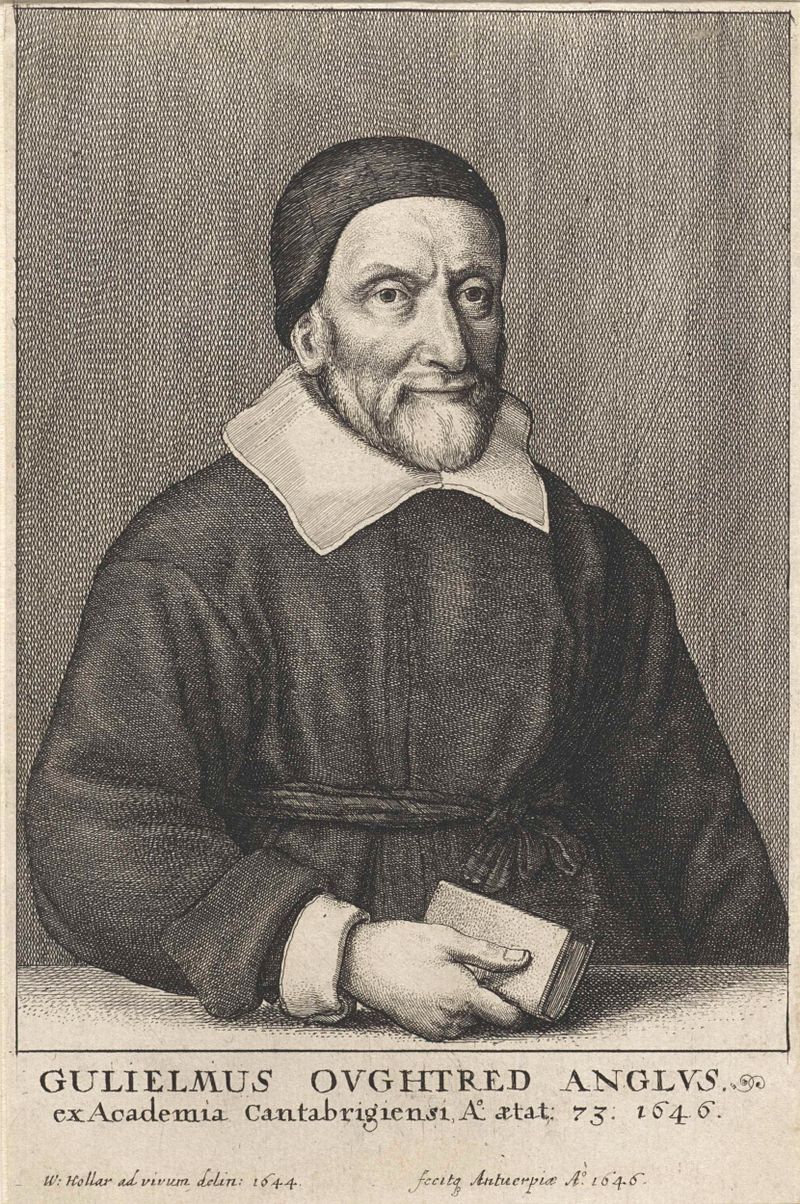 Retrato de William Oughtred, gravura de Wenceslaus Hollar