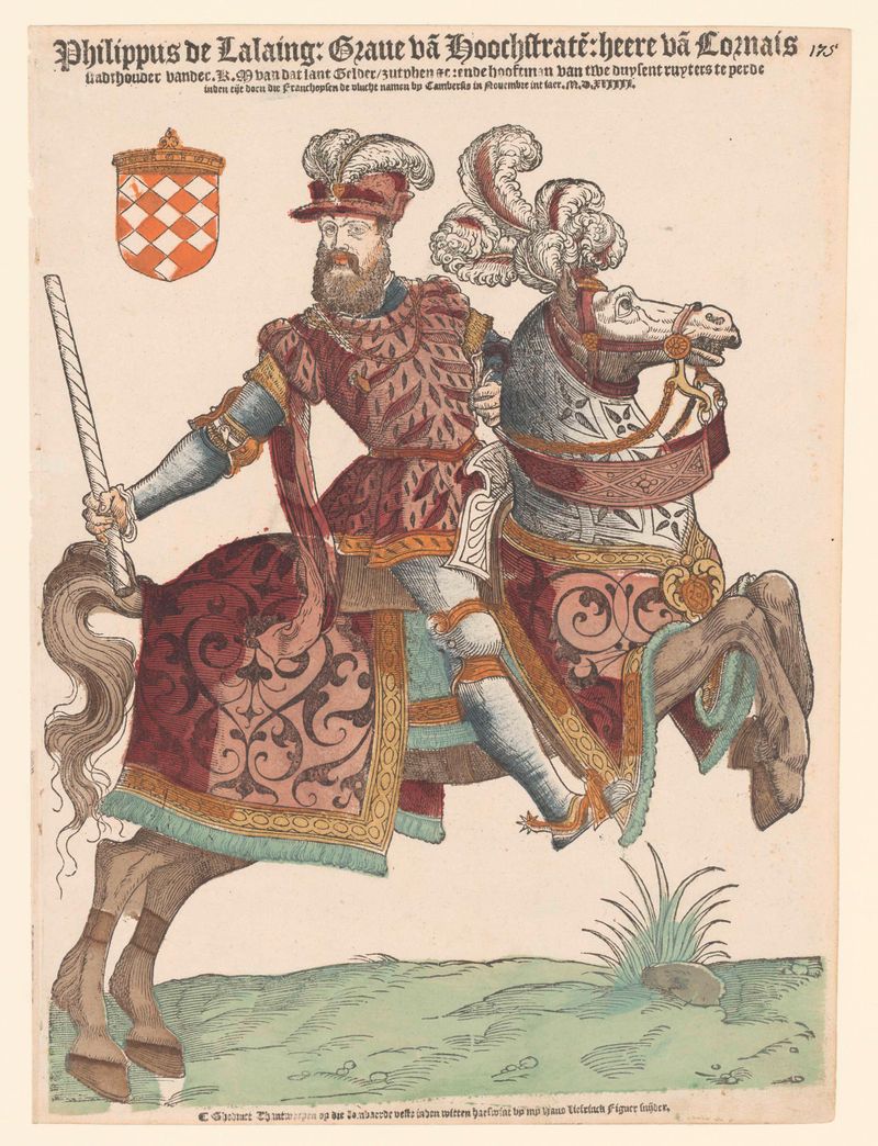 Retrato de Filips van Lalaing a caballo, pintura al óleo de Hans Liefrinck