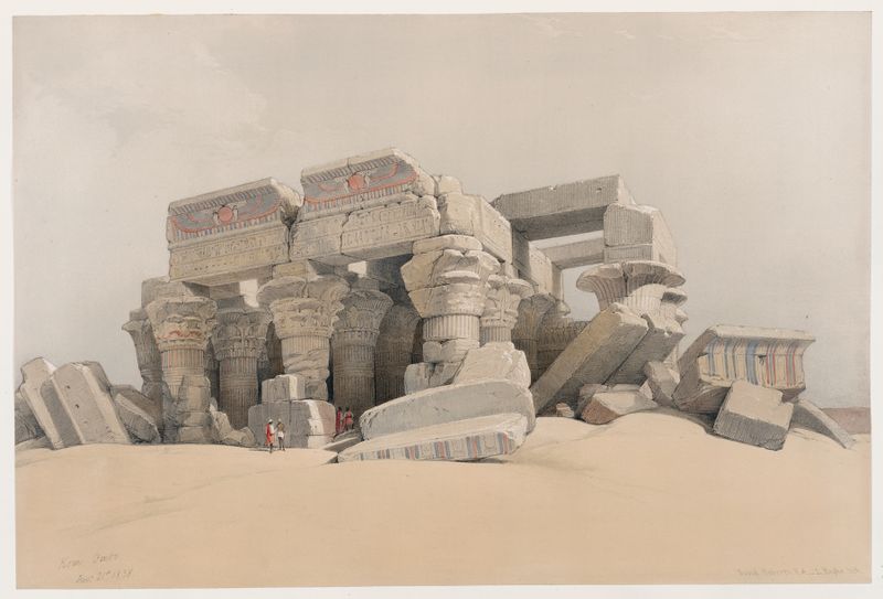 Arquitectura de Kom Ombo, pintura al óleo de David Roberts