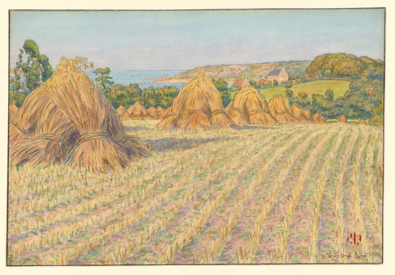 Obra abstrata de Henri Rivière, 1901, com formas onduladas e tons suaves.