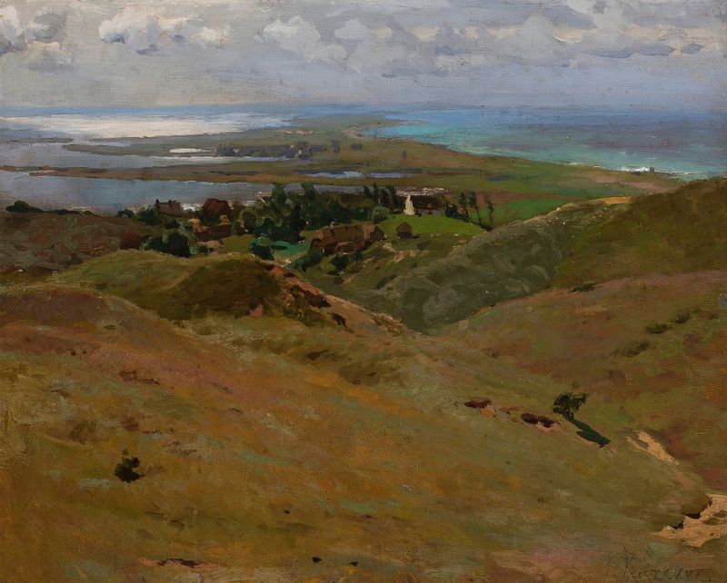 Landscape from Bornholm by Ferdynand Ruszczyc, oil on canvas depicting a vibrant natural scene