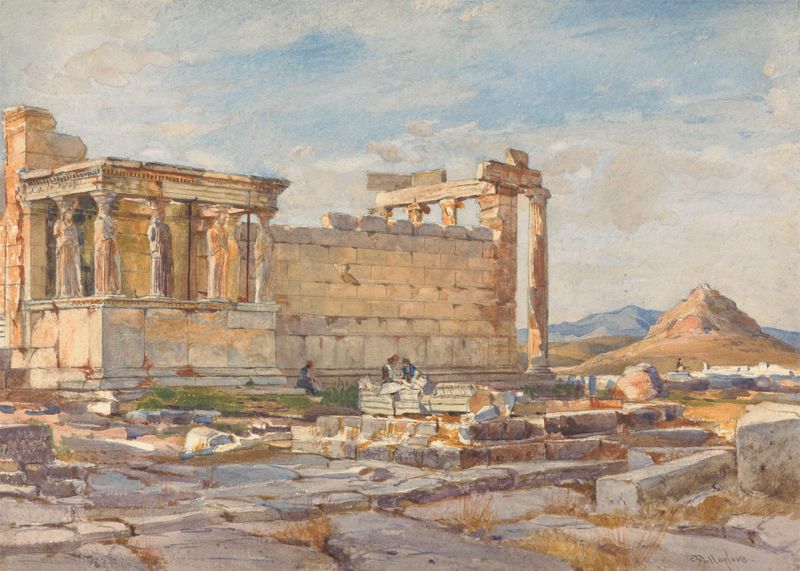 The Southern Side of the Erectheum by John Fulleylove, depicting architecture in vibrant colors.