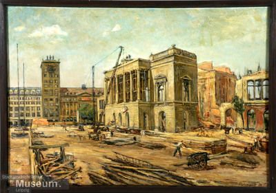 Expresionismo figurativo de Hanns Rossmanit, pintura al óleo con oro y sombra.