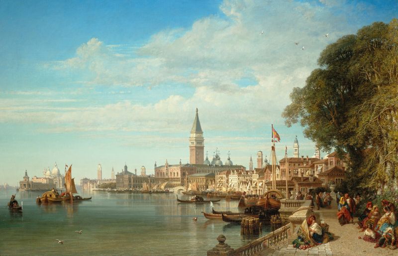 A View of Venice from the Riva degli Schiavone, oil on canvas by William Wyld