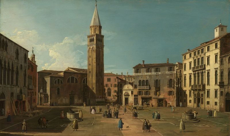 Campo Sant’Angelo, Venecia, óleo sobre lienzo de Canaletto