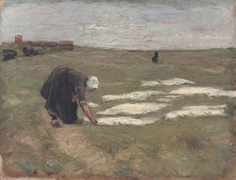 Paisagem de dunas com luz suave, pintura a óleo de Max Liebermann