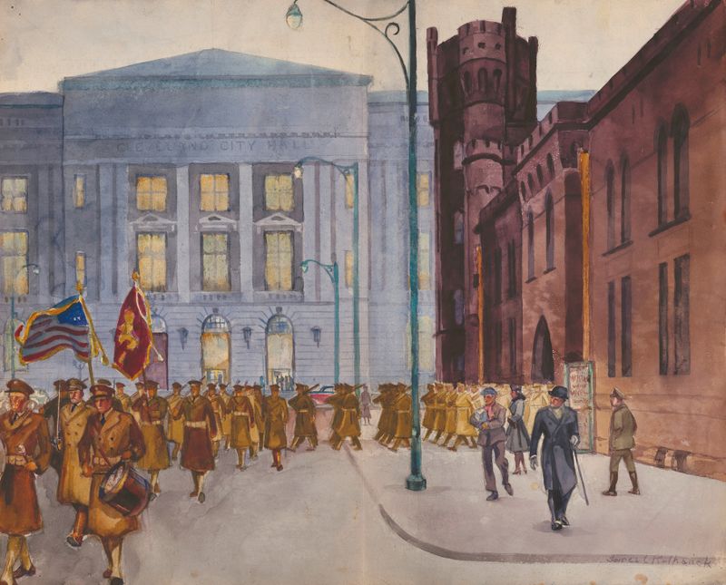 oil painting of Cleveland Armory by James C. Kulhanek