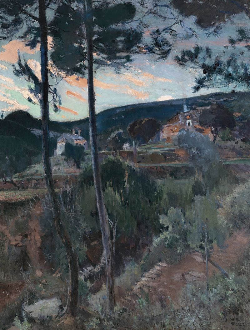El Pascol by Joaquin Mir Trinxet, oil on canvas depicting a serene landscape with vibrant hues.