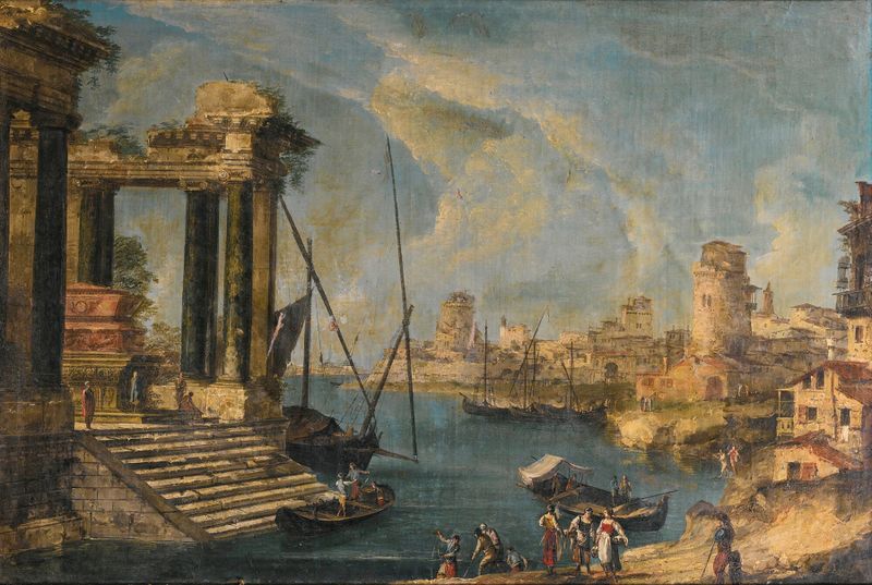 Rococo landscape of the lagoon in Venice by Michele Marieschi