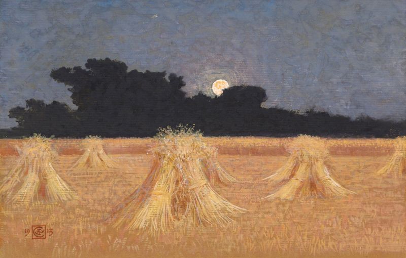 Moonrise by Walter Crane, a landscape depicting twilight sky and moonlight.