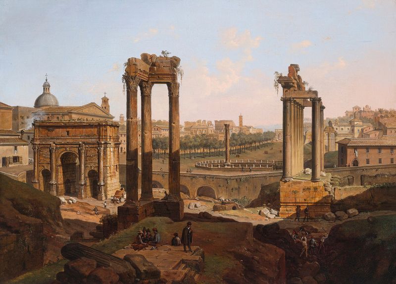 A view of the Forum Romanum, Rome de Jean Victor Louis Faure, óleo sobre tela