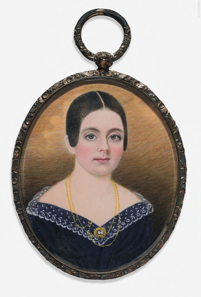Retrato de Susan M. Sherman Farrar, meio de marfim, de Mrs. Darling
