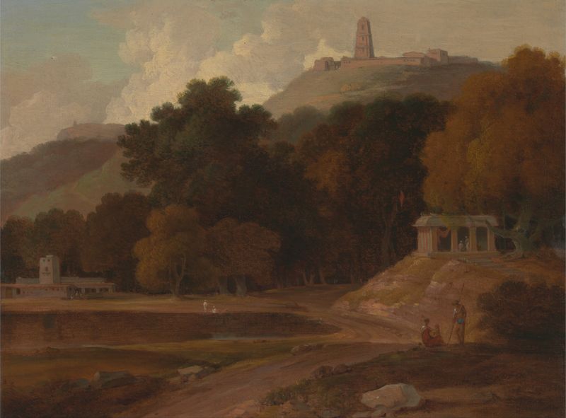 Paisaje montañoso en India, acuarela sobre papel de Thomas Daniell